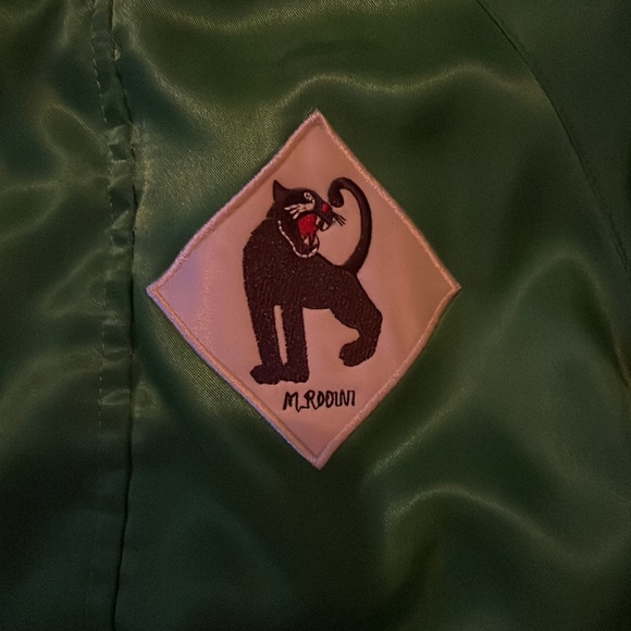 Mini rodini Emerald Green Satin Baseball Jacket Size 6-7 yr - Picture 5 of 11